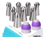 Manufacturer's spot 3-piece torch decoration nozzle one-piece molding cake decoration tool spherical decoration nozzle