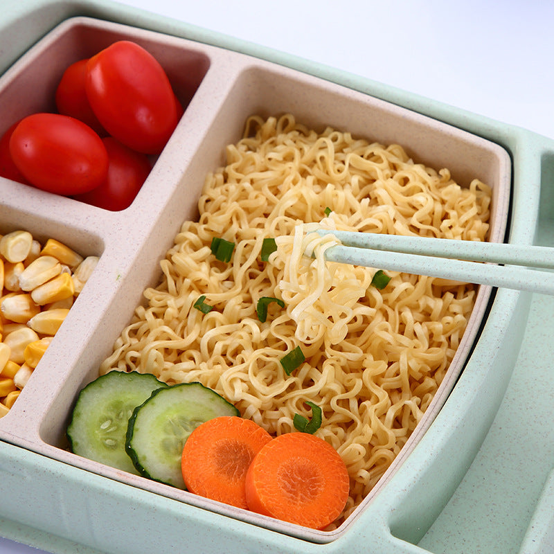 Wheat cartoon car children's tableware five-piece set creative cartoon toddler student separated dinner plate chopsticks fork spoon cup