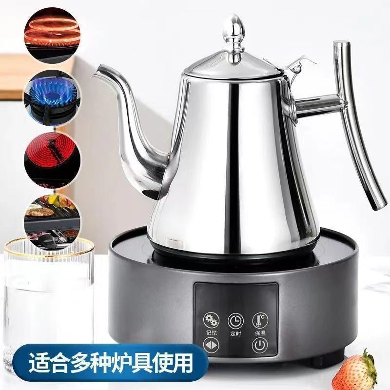 Thickened stainless steel teapot with filter for hotels, restaurants and teahouses, universal kettle for tea brewing, wholesale