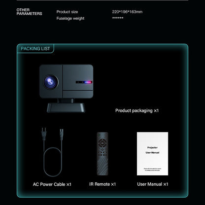 Black Hot Sale P50 800 ANSI 1080P HD Blu-ray Autofocus Home Living Room Projector