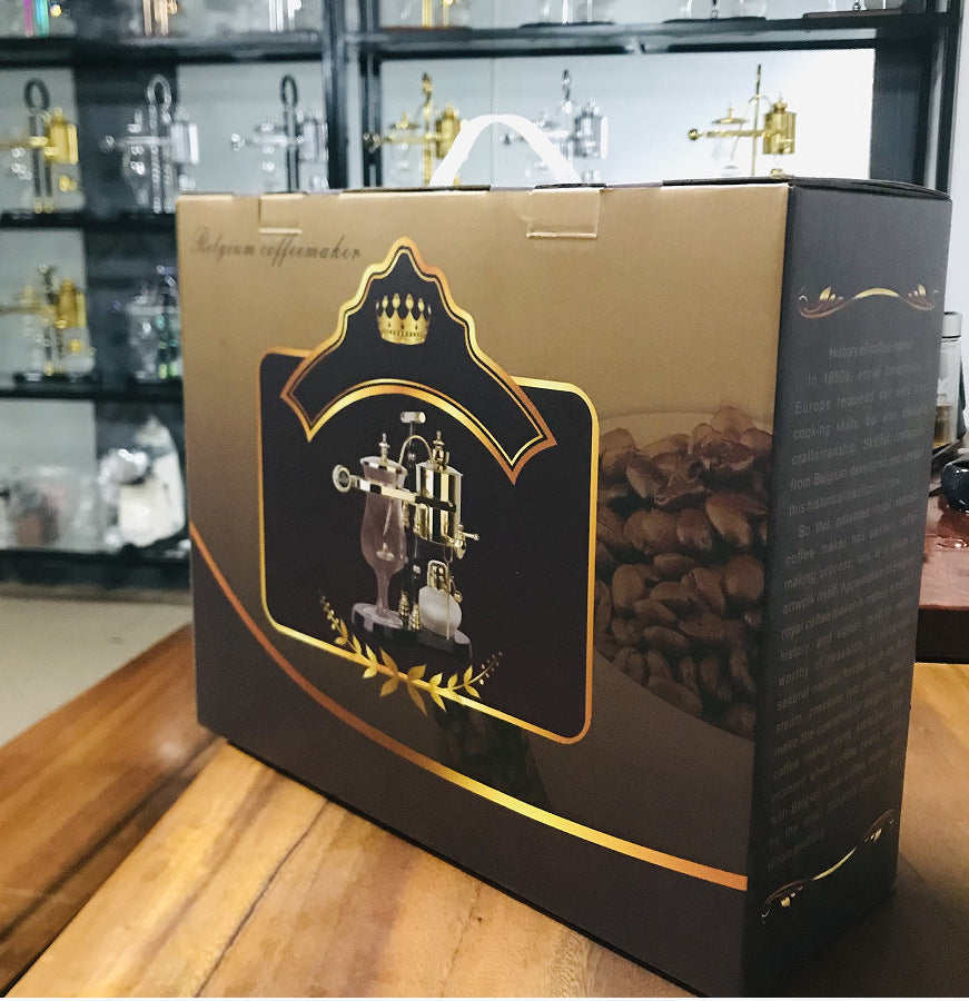 Ready-to-use siphon coffee pot, Belgian pot, stainless steel electroplating gold