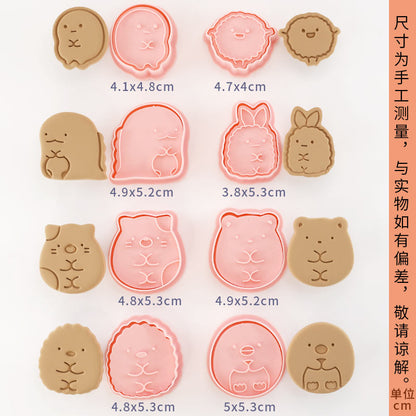 Capybara cartoon cookie cutter, household 3D pressing and cutting mold, fondant baking tool