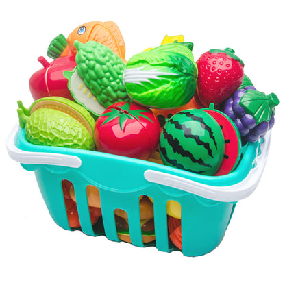 Fruit cutting toys Qieqiele girls simulation vegetable cake basket children's play house kitchen toy set