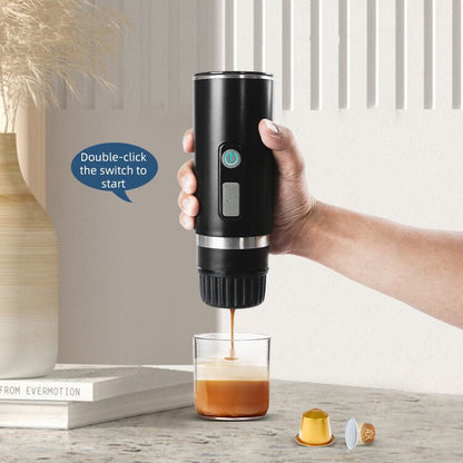 Portable capsule coffee machine Italian high pressure wireless electric portable coffee pot outdoor capsule coffee powder dual use