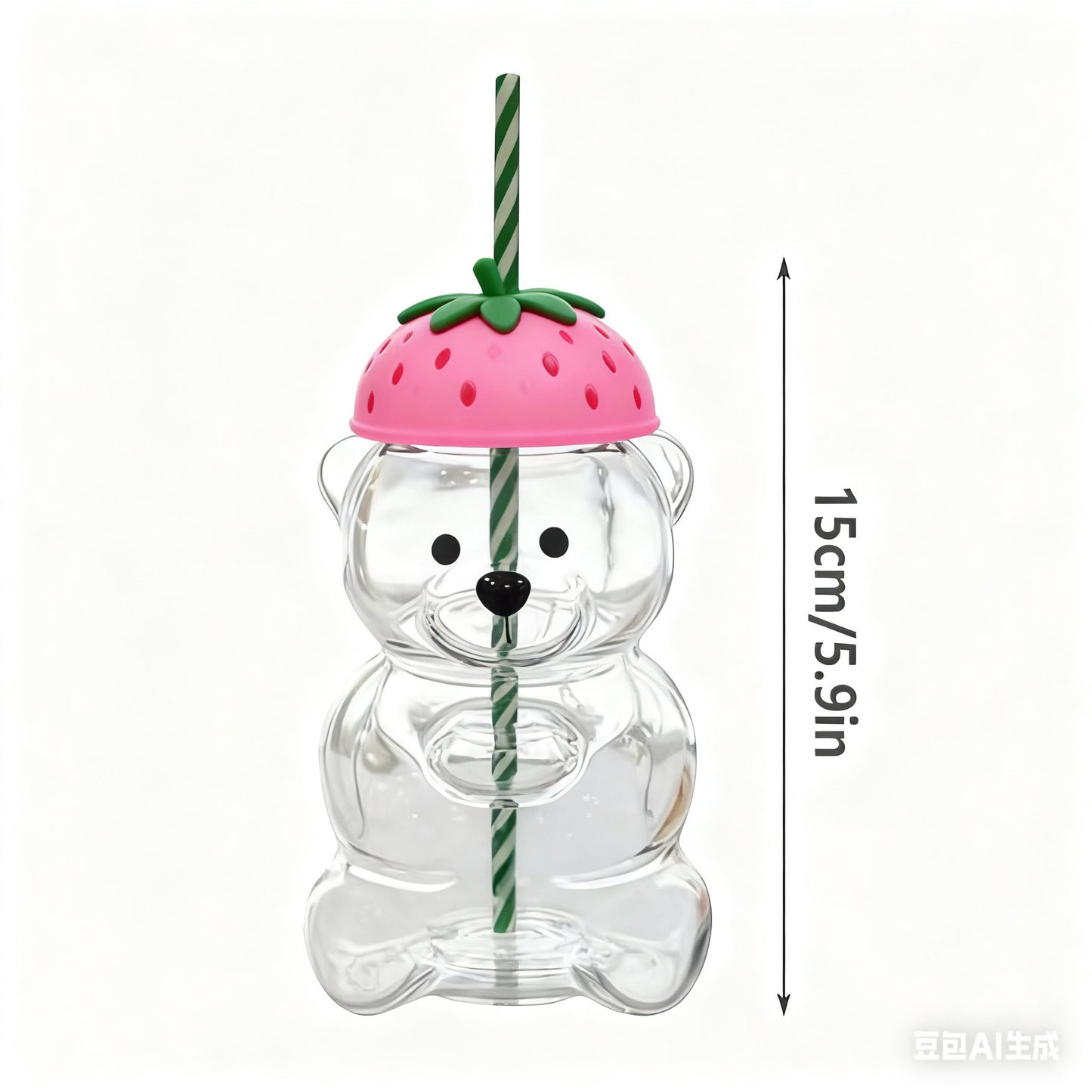 Glass Bear Cup Limited Edition, a popular cross-border e-commerce design cup featuring a bear-shaped barista design, is now available for cold drinks.