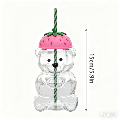 Glass Bear Cup Limited Edition, a popular cross-border e-commerce design cup featuring a bear-shaped barista design, is now available for cold drinks.