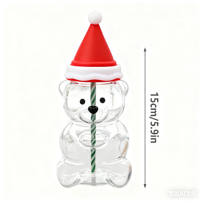 Glass Bear Cup Limited Edition, a popular cross-border e-commerce design cup featuring a bear-shaped barista design, is now available for cold drinks.