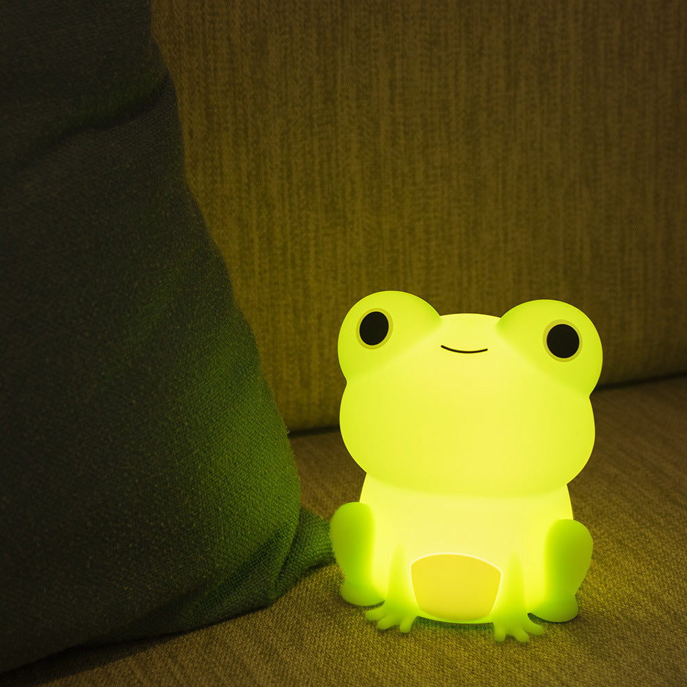 New Ambient Light Silicone Night Light Desktop Ornament USB Smart Charging Cartoon Frog Gift