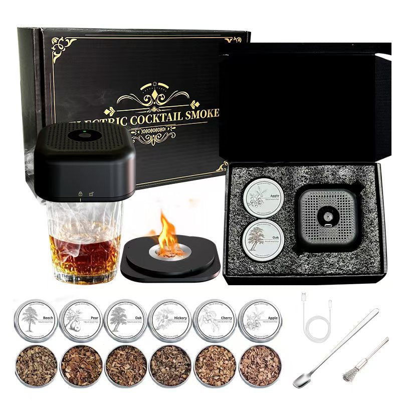 New cross-border electric whiskey smoker/bartender, water-free, reusable smoke machine for gourmet cooking.