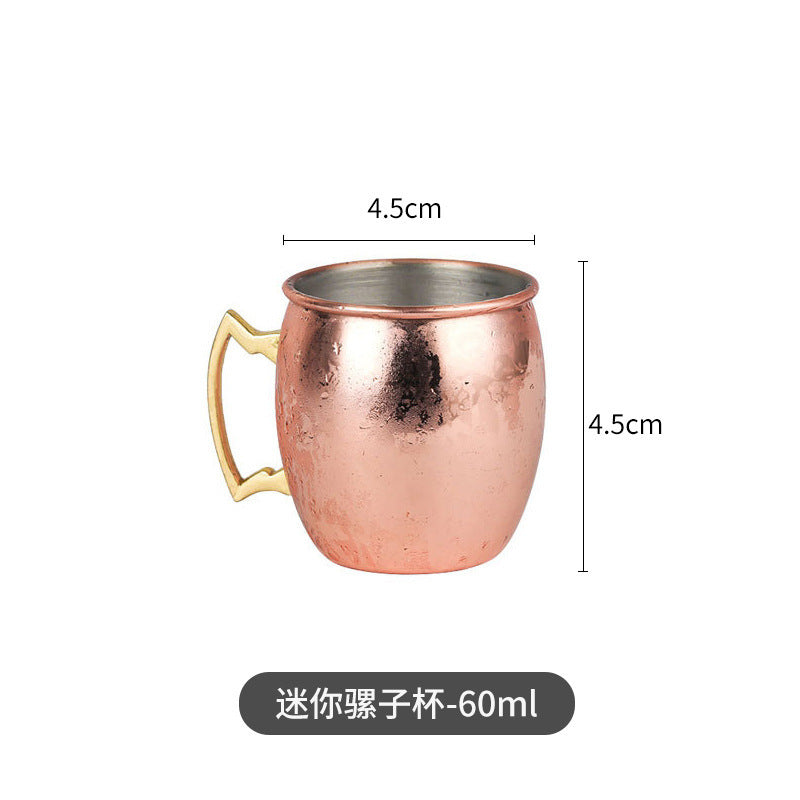Cross-border hot selling Moscow cup mule cup 304 stainless steel copper-plated hammer point cup bare body cup wine glass cocktail cup