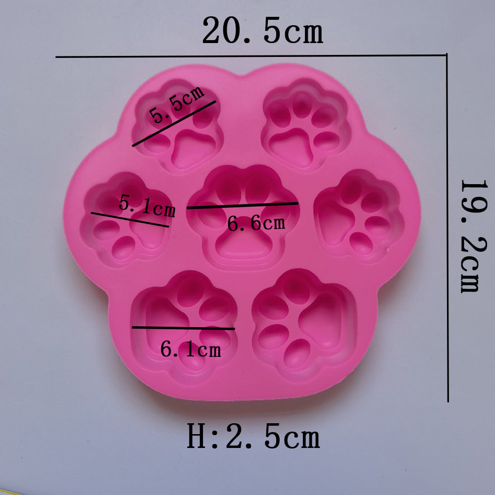 Silicone 7 cat claw chocolate DIY cake ice cube biscuit pastry handmade baking mold 230
