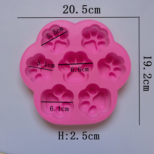 Silicone 7 cat claw chocolate DIY cake ice cube biscuit pastry handmade baking mold 230