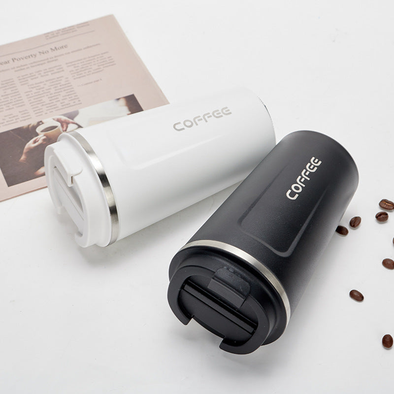 Stainless steel car vacuum coffee cup outdoor leisure simple thermos cup portable double-layer office tea cup wholesale