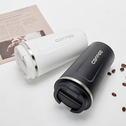 Stainless steel car vacuum coffee cup outdoor leisure simple thermos cup portable double-layer office tea cup wholesale