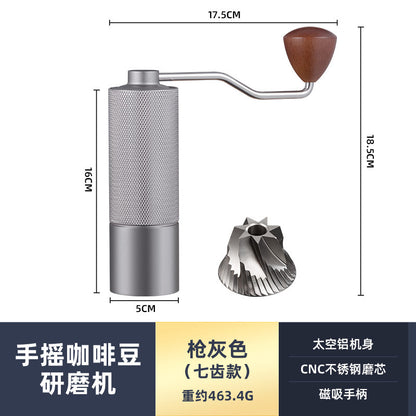 New diamond pattern coffee grinder CNC grinding core extended handle saves time and effort and can be adjusted for coarseness and fineness for home and outdoor use