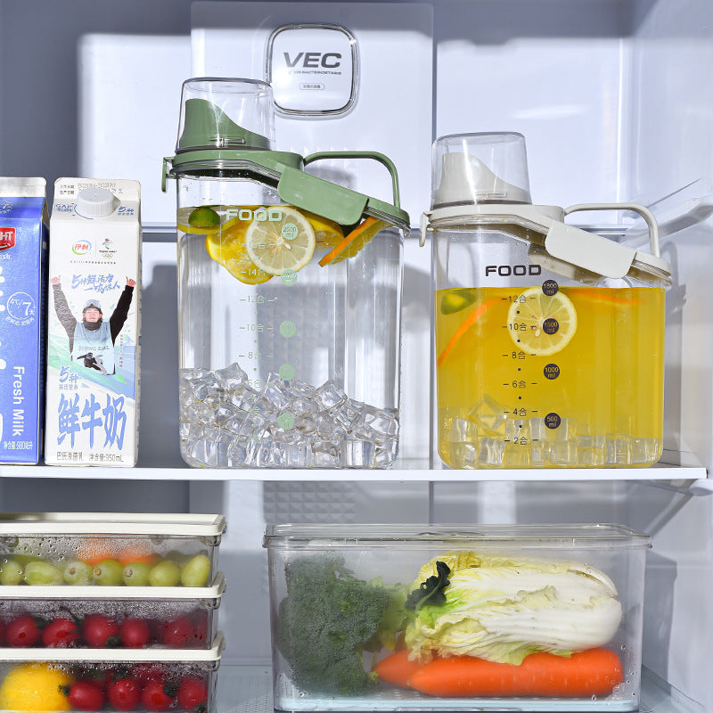 Summer household refrigerator cold water bucket lemon fruit tea cold brew pot cold water kettle fresh-keeping large capacity cold water kettle with handle