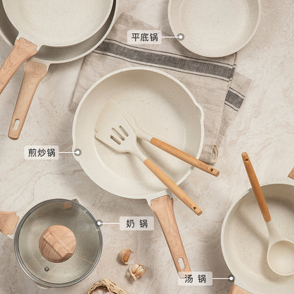 Pot set full set of household medical stone non-stick pan frying pan