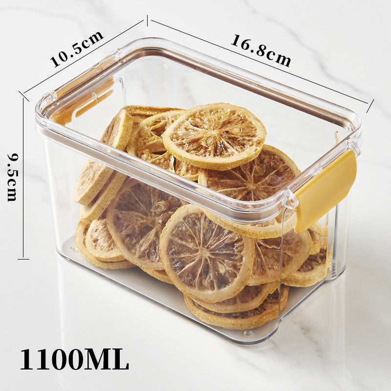 Square flower tea packaging box, 460ml, four-compartment plastic airtight container, food-grade storage box.