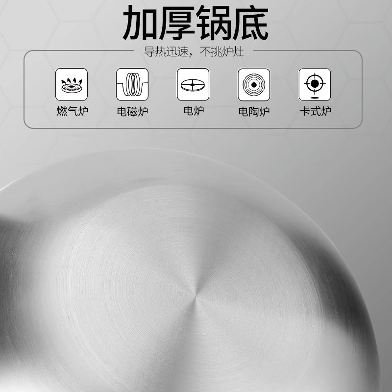 Thickened stainless steel frying pan full screen honeycomb electromagnetic gas stove universal frying pan less oil smoke composite bottom non-stick frying pan