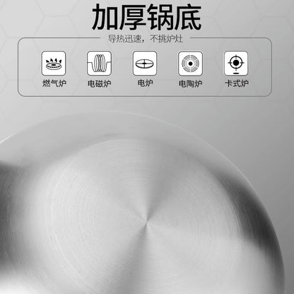 Thickened stainless steel frying pan full screen honeycomb electromagnetic gas stove universal frying pan less oil smoke composite bottom non-stick frying pan