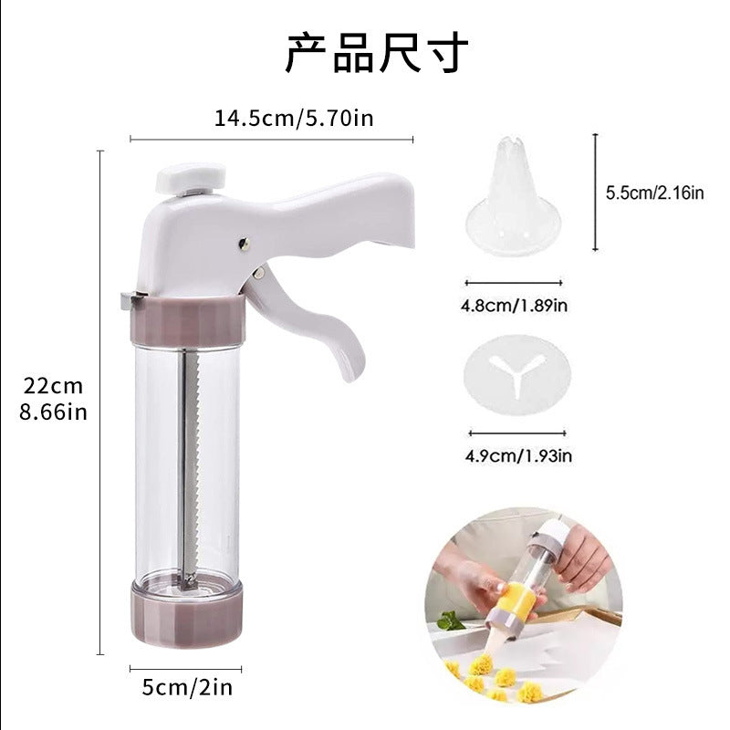 Supplier of manual multi-functional cookie guns, piping bags, butter guns, and baking tools in batches.
