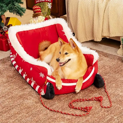 Christmas Limited Edition Sled Pet Bed, Winter Warm Dog Bed, Suitable for Dogs and Cats, Wholesale