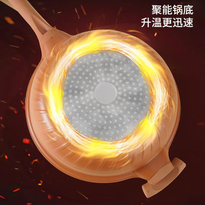 Popular TikTok-style clay pressure cooker with steamer, multi-functional non-stick frying pan, suitable for gas and electric use, directly supplied by the manufacturer.