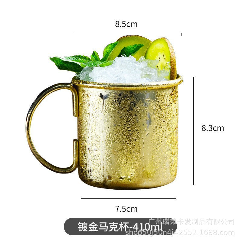 Cross-border hot selling Moscow cup mule cup 304 stainless steel copper-plated hammer point cup bare body cup wine glass cocktail cup