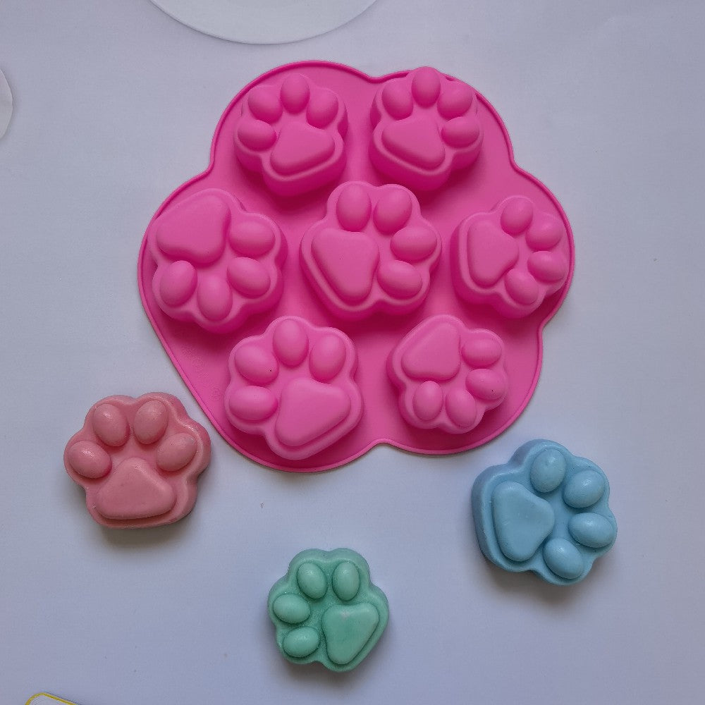 Silicone 7 cat claw chocolate DIY cake ice cube biscuit pastry handmade baking mold 230
