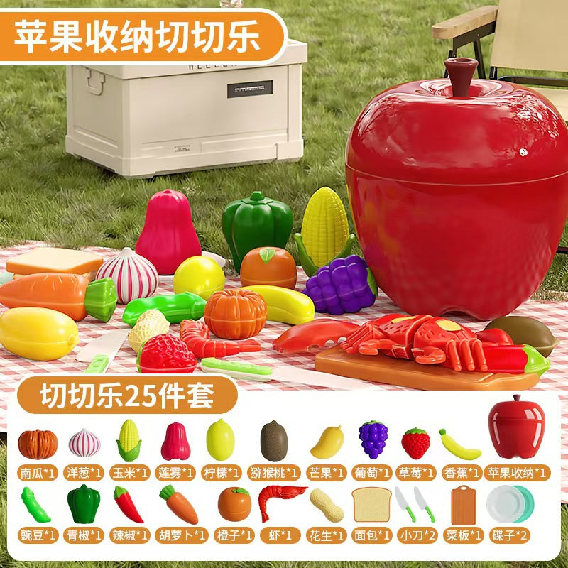 Fruit cutting toys Qieqiele girls simulation vegetable cake basket children's play house kitchen toy set
