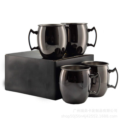 Cross-border hot selling Moscow cup mule cup 304 stainless steel copper-plated hammer point cup bare body cup wine glass cocktail cup