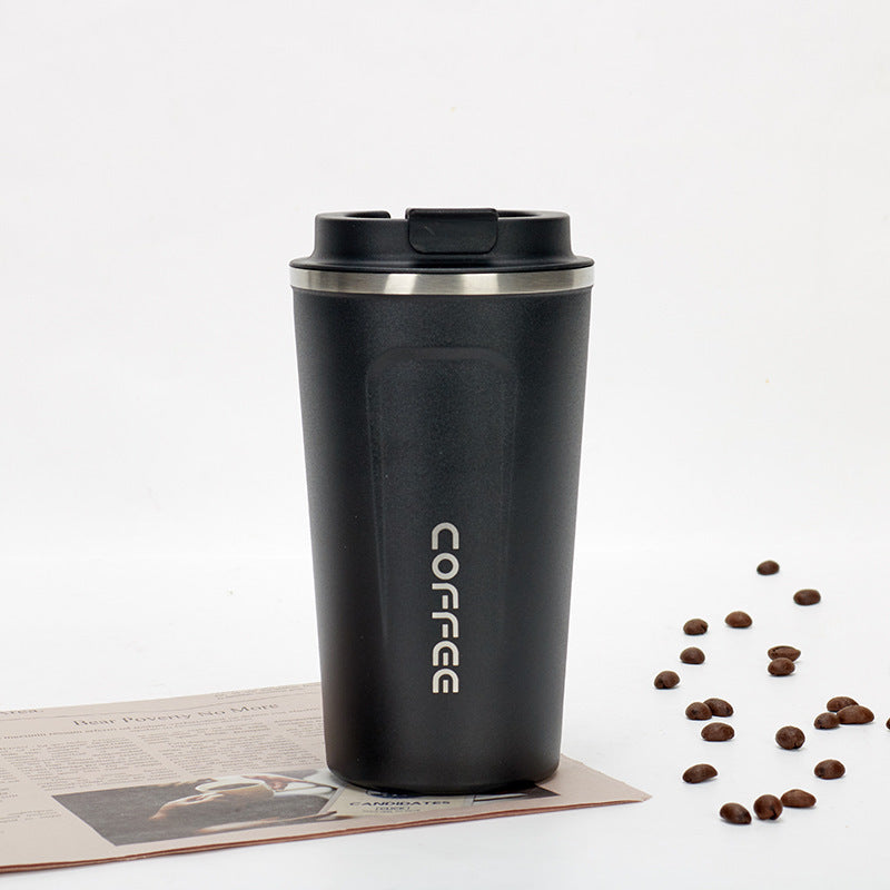 Stainless steel car vacuum coffee cup outdoor leisure simple thermos cup portable double-layer office tea cup wholesale