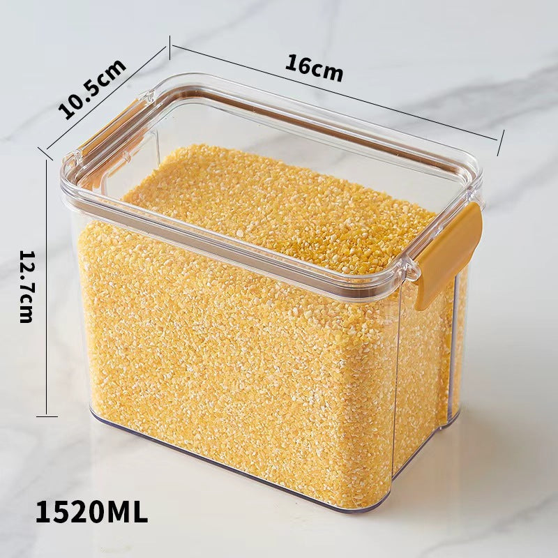 Square flower tea packaging box, 460ml, four-compartment plastic airtight container, food-grade storage box.
