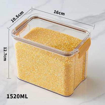 Square flower tea packaging box, 460ml, four-compartment plastic airtight container, food-grade storage box.