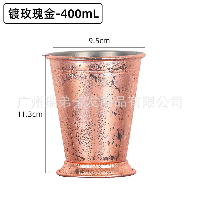 Cross-border hot selling Moscow cup mule cup 304 stainless steel copper-plated hammer point cup bare body cup wine glass cocktail cup