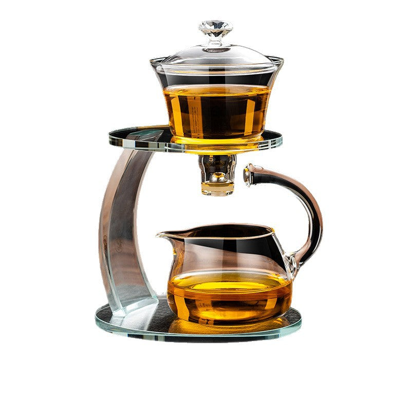 Semi-automatic teapot and tea set, Sky Mirror lazy tea set, deluxe magnetic tea maker for home use.