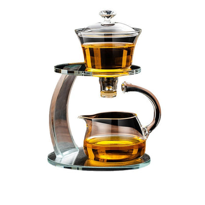 Semi-automatic teapot and tea set, Sky Mirror lazy tea set, deluxe magnetic tea maker for home use.
