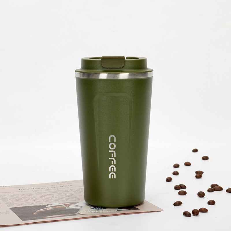 Stainless steel car vacuum coffee cup outdoor leisure simple thermos cup portable double-layer office tea cup wholesale
