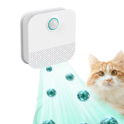Smart pet odor eliminator, cat litter box companion, deodorizer, safe sterilizer for dog and cat urine, small white soap.