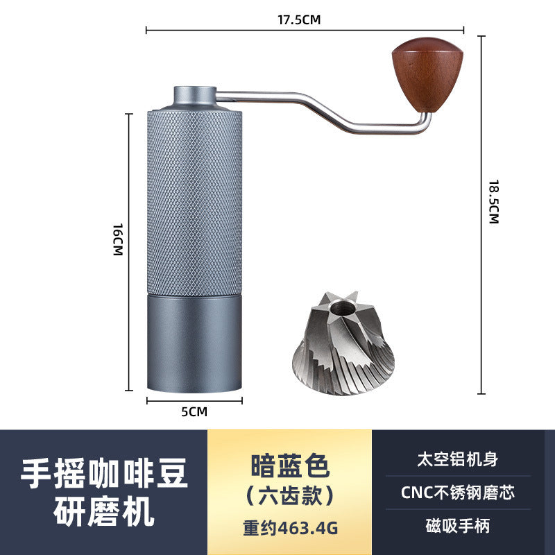 New diamond pattern coffee grinder CNC grinding core extended handle saves time and effort and can be adjusted for coarseness and fineness for home and outdoor use