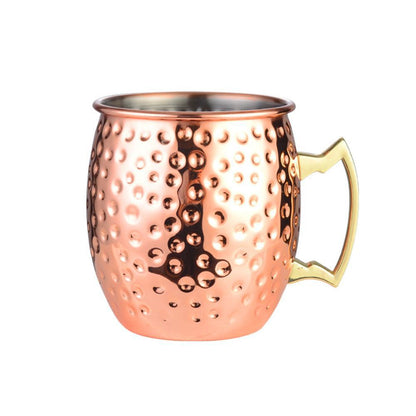 Cross-border hot selling Moscow cup mule cup 304 stainless steel copper-plated hammer point cup bare body cup wine glass cocktail cup