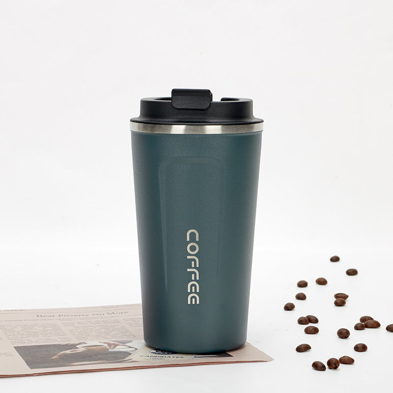 Stainless steel car vacuum coffee cup outdoor leisure simple thermos cup portable double-layer office tea cup wholesale