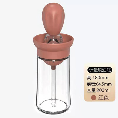 Quantitative oil bottle kitchen silicone brush glass oil bottle creative household baking brush inverted integrated oil suction bottle