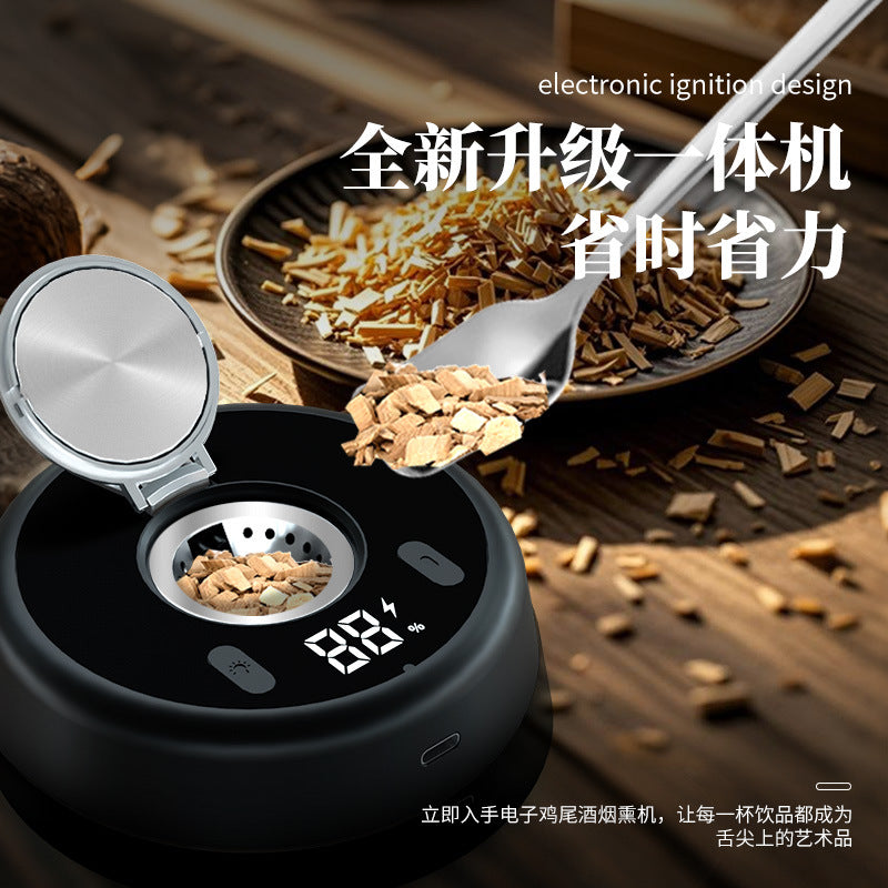 New cross-border electric whiskey smoker/bartender, water-free, reusable smoke machine for gourmet cooking.