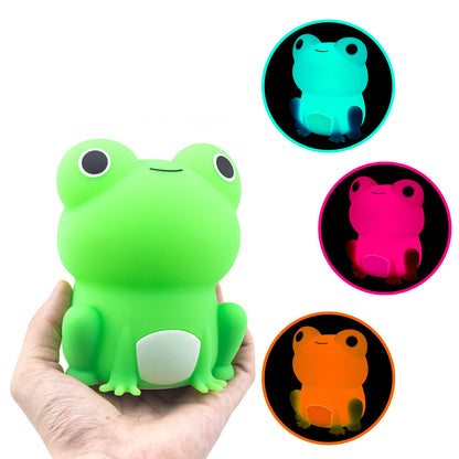 New Ambient Light Silicone Night Light Desktop Ornament USB Smart Charging Cartoon Frog Gift