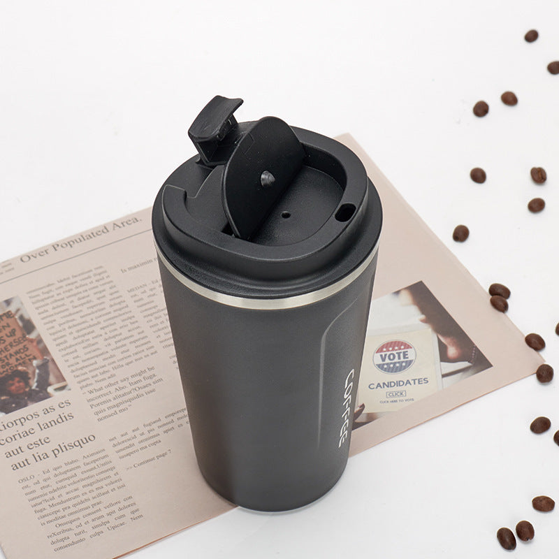 Stainless steel car vacuum coffee cup outdoor leisure simple thermos cup portable double-layer office tea cup wholesale