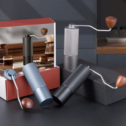 New diamond pattern coffee grinder CNC grinding core extended handle saves time and effort and can be adjusted for coarseness and fineness for home and outdoor use