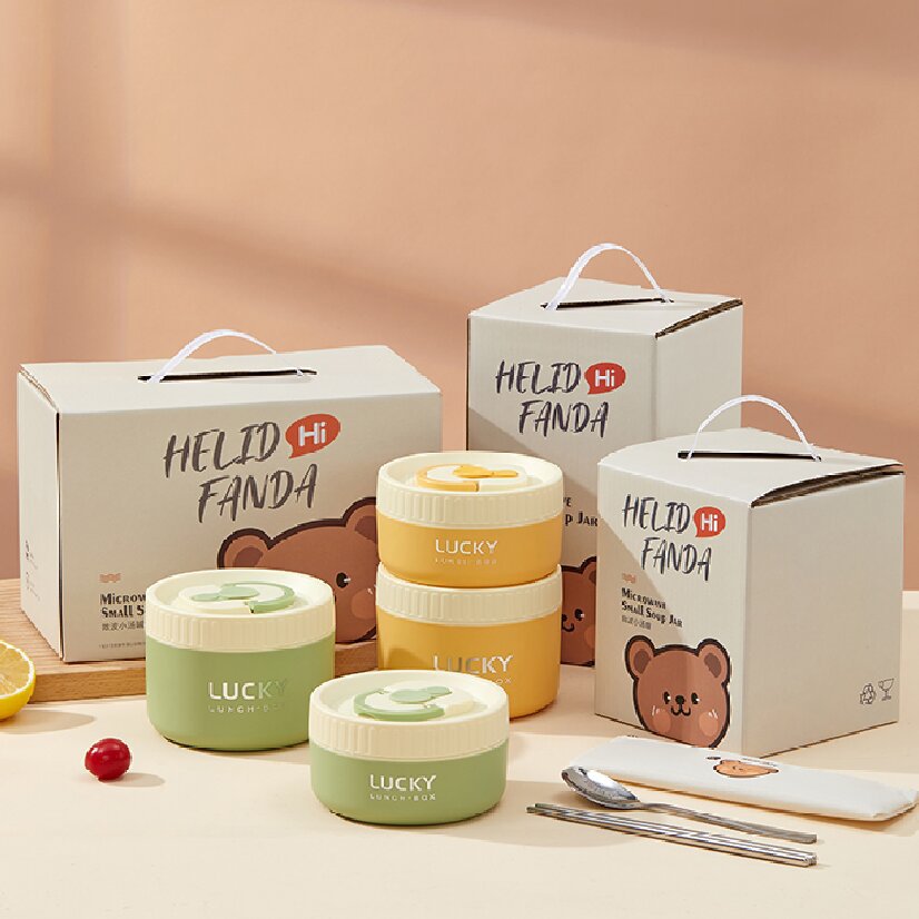 Ceramic food storage bowl gift box, multi-functional sealed bowl, double-boiler stew pot, microwave heating egg steamer bowl