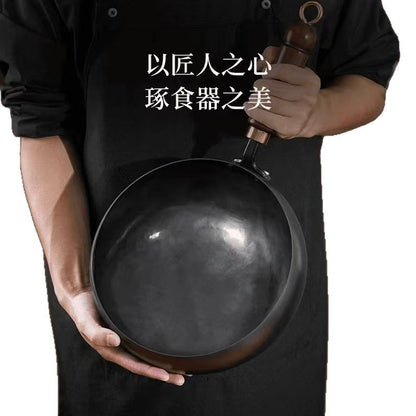 Big belly pot pure hand-forged small frying pan mini small iron pot uncoated non-stick household cooking pot