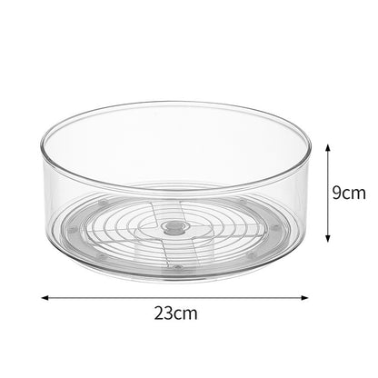 Cross-border transparent storage box plastic rotatable kitchen spice rack tray desktop skin care product storage turntable